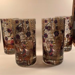 Rare Hand-painted vintage tumblers (1960s) - (set of 4)